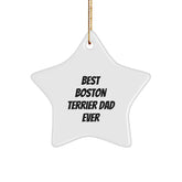 Boston Terrier Dad Gifts - Funny Star Ornament from Friends for Christmas - Image 1
